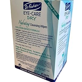 Dr. Fischer Tea Tree Eyelid Wipes - Gentle Eye Wipes for Everyday Dry Eye Relief - Hypoallergenic Makeup Remover (6 packs of 30 wipes each).