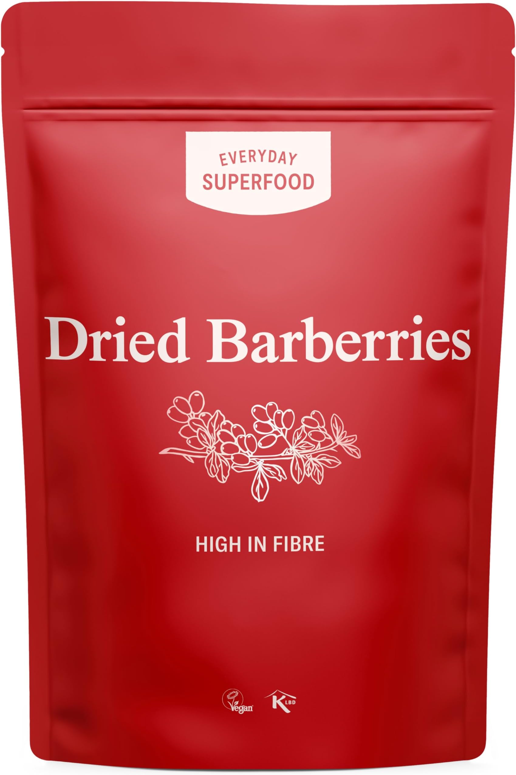 Dried Barberries 190g, Raw & Natural, Great Dried Cranberries Alternative, Certified Vegan & Kosher