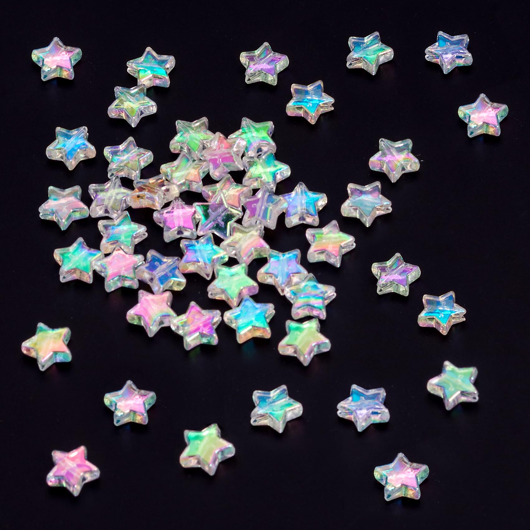 200 Pcs Star Bracelet Beads, 10mm Acrylic Star Shape Beads for Jewelry Making, DIY Art Crafts, Necklace, Earrings for Women