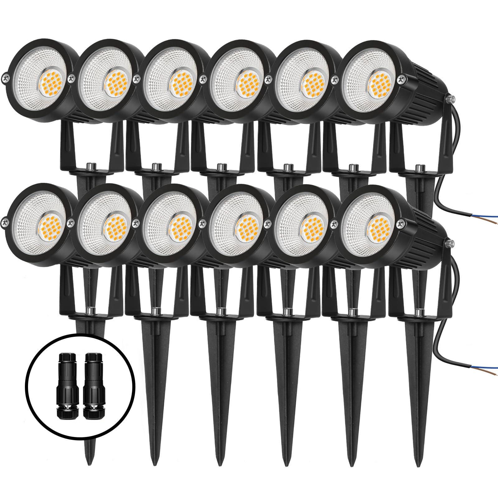 Photo 1 of REEGOLD Low Voltage Landscape Lights - 7W LED Spotlights, Warm White (12 Pack)