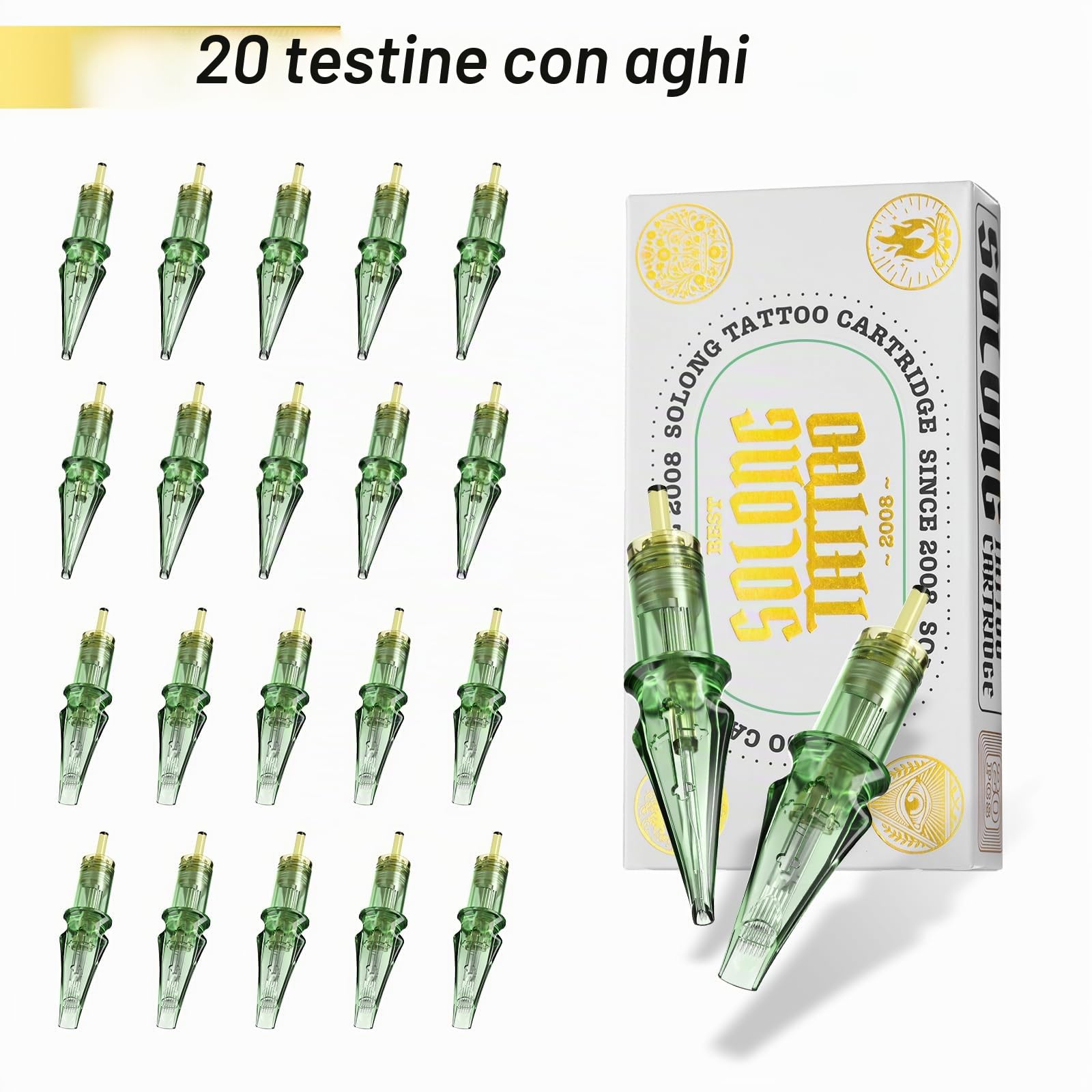 Solong Tattoo Set di 2 batterie 7 strokes, Rotary Wireless Tattoo Pen Gun con LCD digitale, 20 aghi per cartuccia, 30 ml, inchiostro nero per principianti e artisti, SL-TK0002EU-9