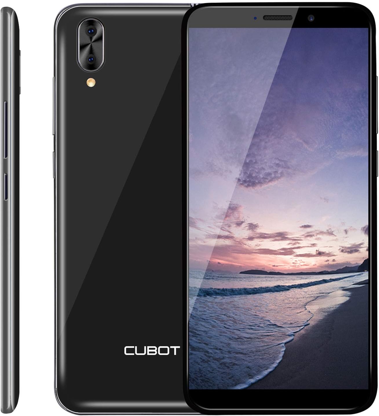 CUBOT SIM Free Mobile Phones J5 Smartphone Unlocked with 5.5 Inch (18:9) Touch Display, Android 9.0, Triple Card Slot, 2GB Ram+16GB Rom, Face ID, UK Version-Black