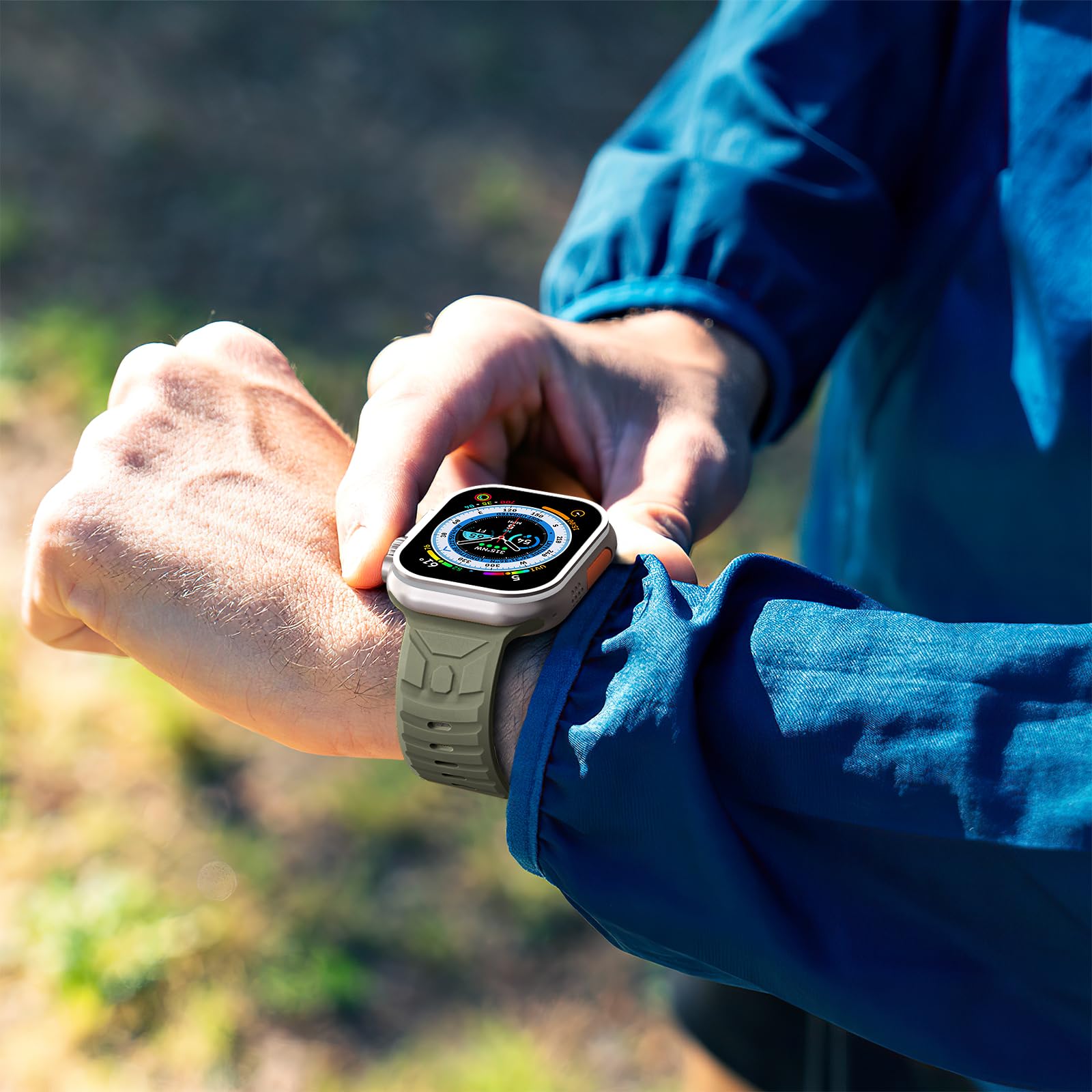 Paski sportowe kompatybilne z Apple Watch Ultra 2/Ultra SE Series 9/8/7/6/5/4/3/2/1, 49 mm, 45 mm, 44 mm, 42 mm, dla kobiet/mężczyzn, silikonowy pasek do zegarka iWatch
