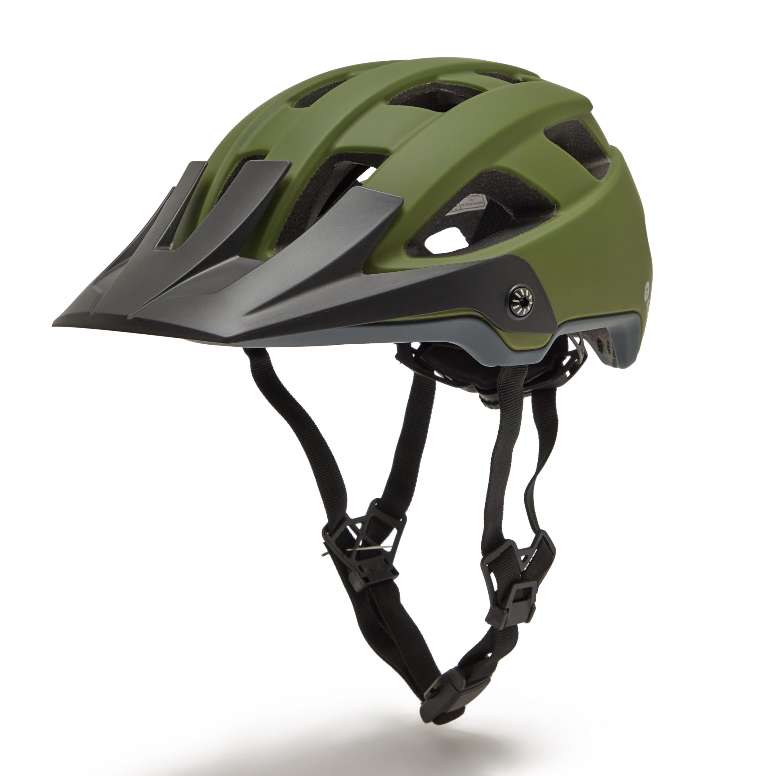 Apex7 MTB Cycling Helmet, Lightweight, 17 Cooling Vents, Magnetic Buckle, Adjustable Visor, Trail Riding, Adult (Green, Large 59-63cm)