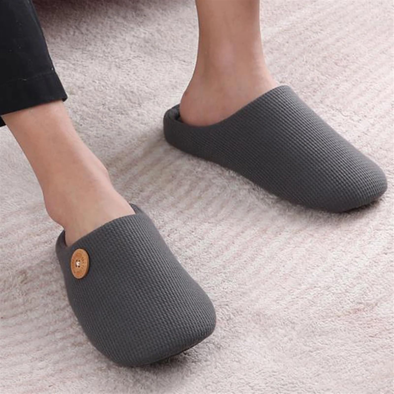 Pantofole Uomo Pantofole in cotone caldo for donna Uomo morbide slip-on da interno for coppia Scivoli muti for la casa