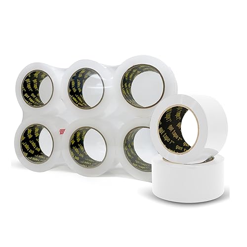Miniatura 2 de 8NET Cinta de embalaje transparente, 1.8 mil 2 pulgadas x 110 yardas (330 pies), cintas de sellado de cartón para cajas de mudanza de envío