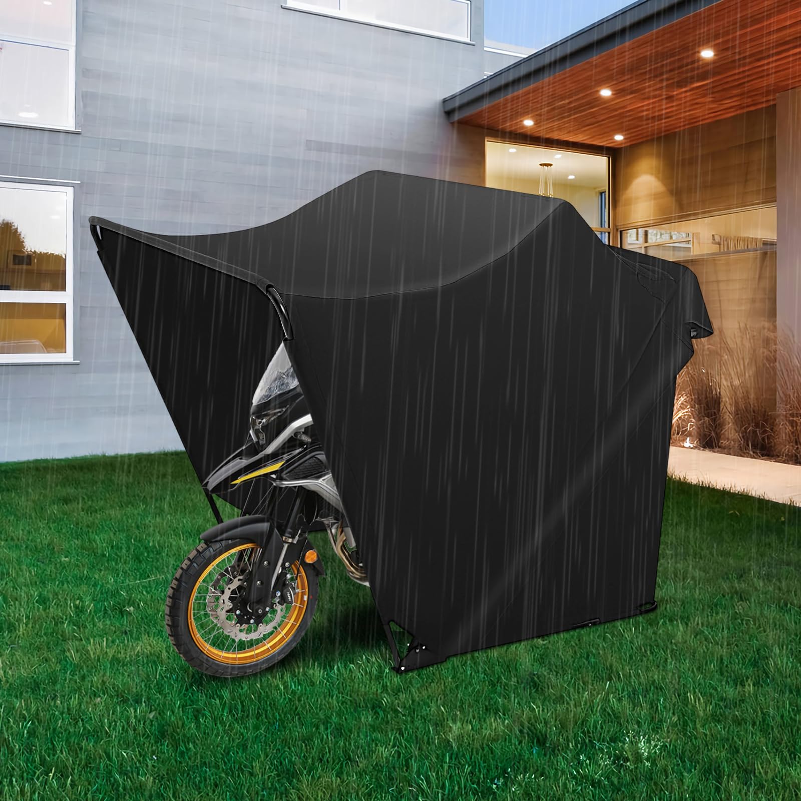 Garaje para motocicleta, tienda de campaña para motocicleta, garaje plegable para quad, 270 x 105 x 155 cm, garaje plegable para motocicleta, cubierta protectora impermeable resistente con bolsa, para