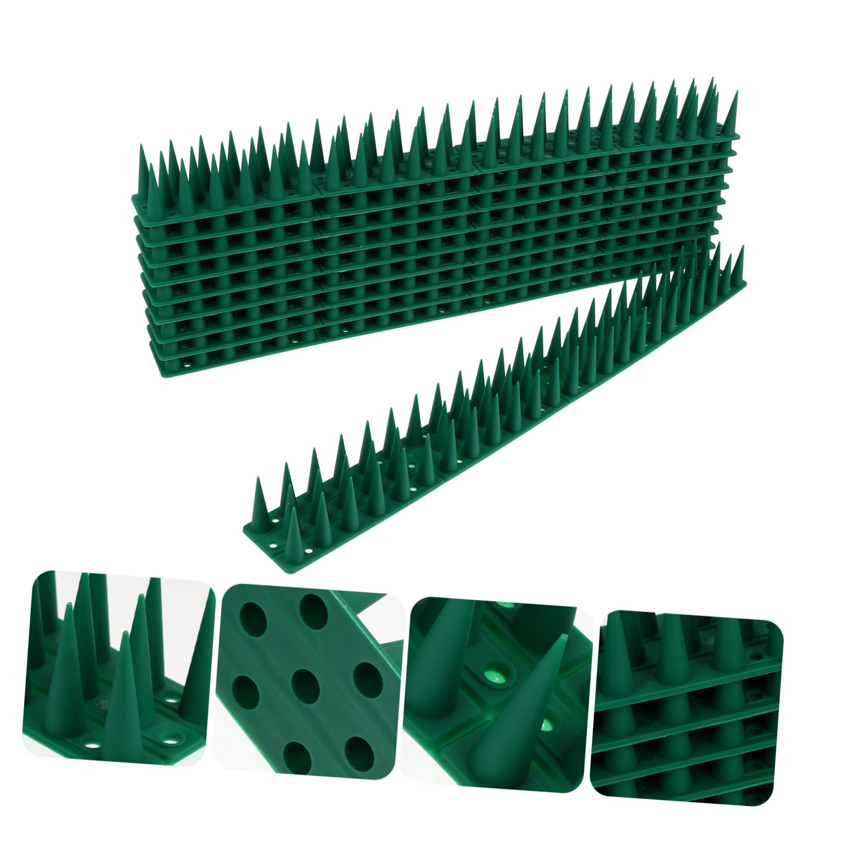 Strisce Sicuri Set Plastica in per Dissuasori Piccioni Verde e 10 Contro Spuntoni Recinzioni per Gazebo e Comignoli Altri Animali
