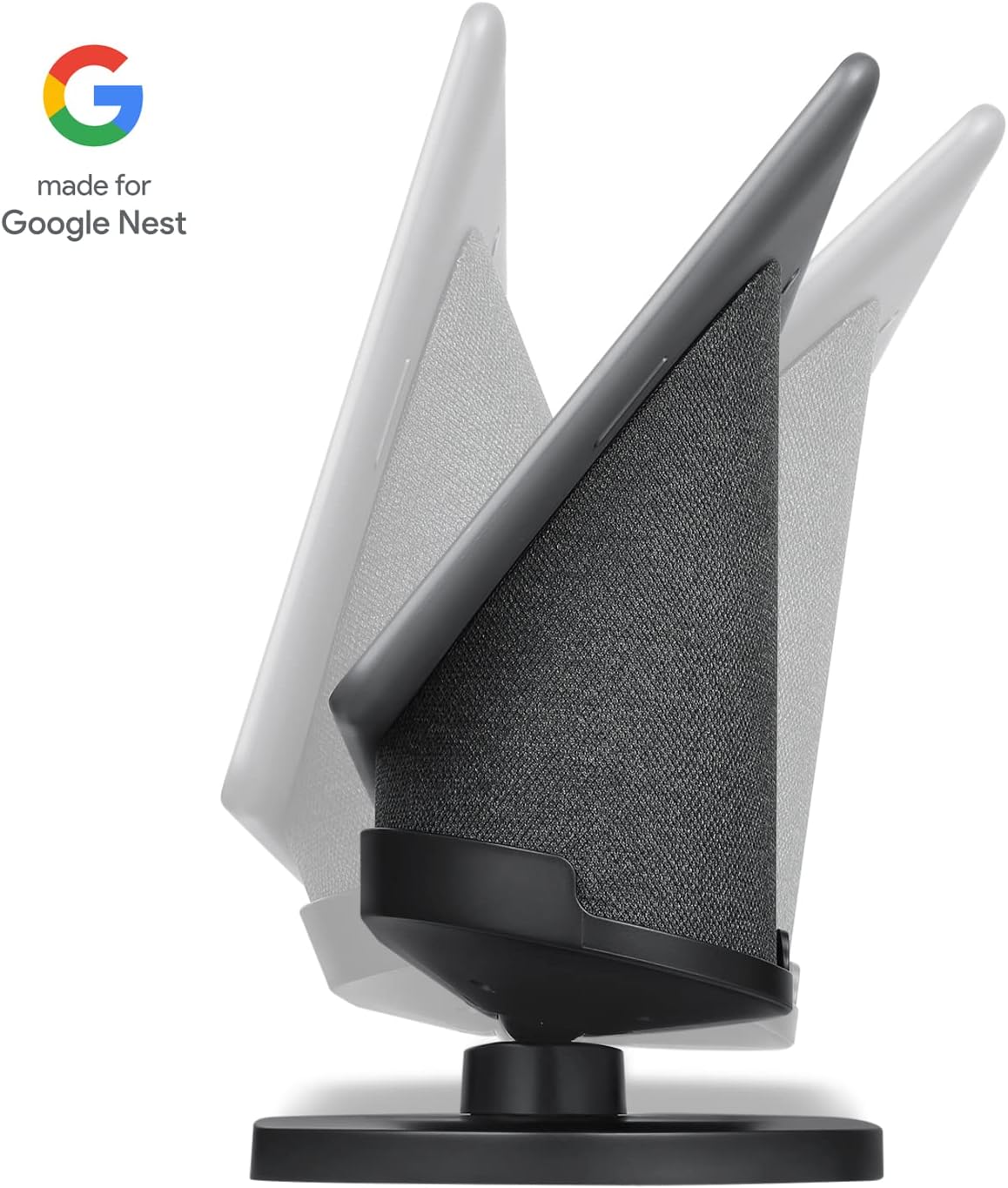 Wasserstein [Official Made for Google Adjustable Stand Compatible with Google Nest Hub Max - Perfect Companion for Your Nest Hub Max (Charcoal)