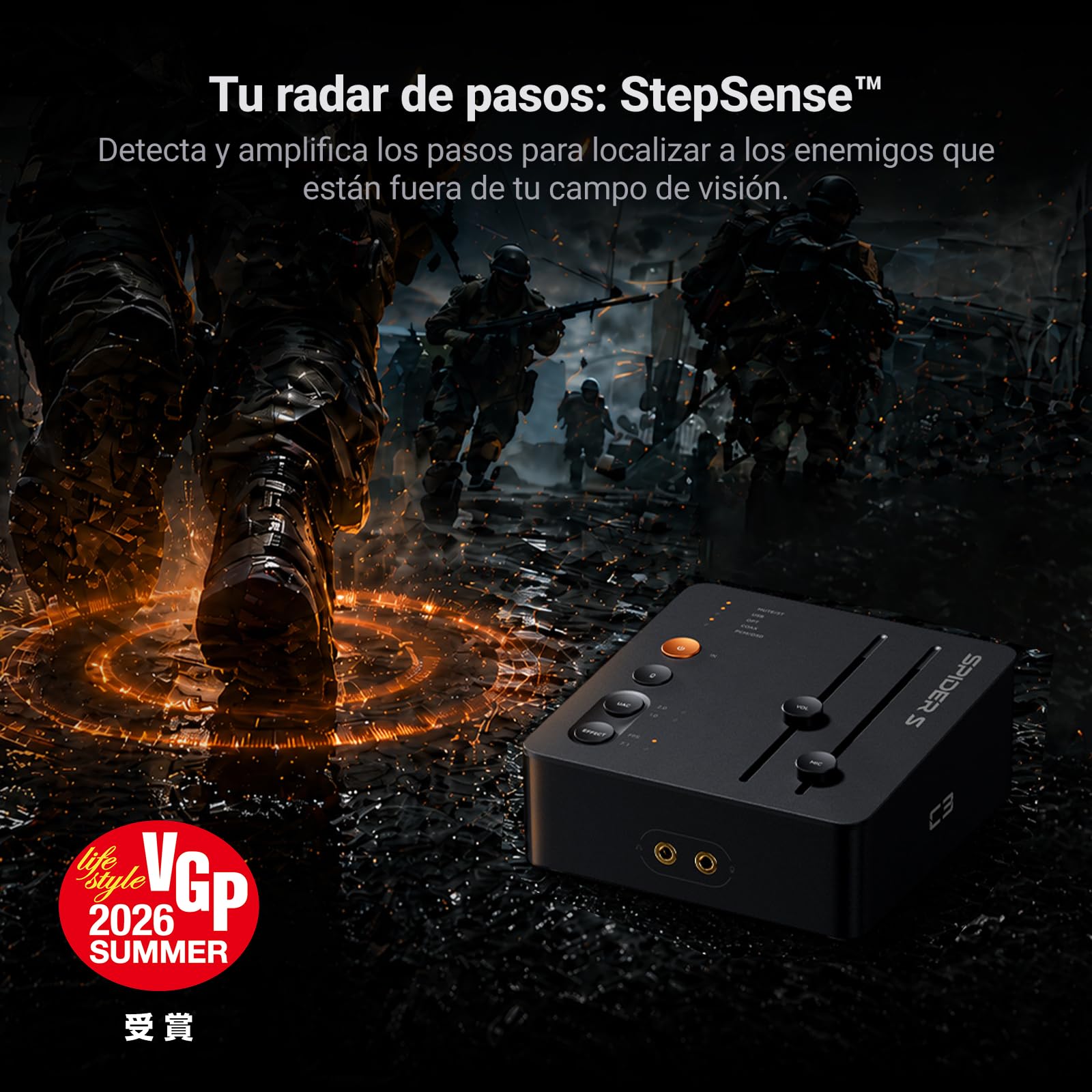 Fosi Audio C3 Gaming DAC, Tarjeta de Sonido/Sound Card USB Externa con Footstep Enhancement y 7.1 Surround Mic con Cancelacion de Ruido para FPS Gaming, XMOS Hi-Fi PCM 384kHz/DSD256 para PC/PS5/Switch