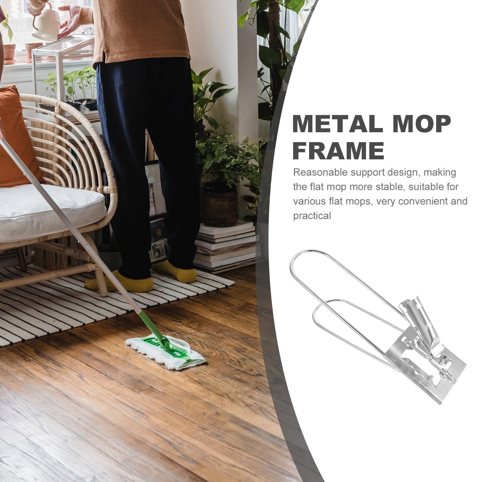 Hemobllo Marco de Fregona de Acero Inoxidable Soporte para Mopa de Limpieza Duradero Compatible Varios Trapeadores para Uso Doméstico E Industrial