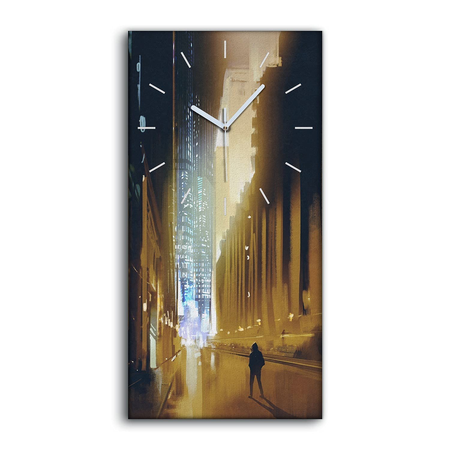Horloge sur toile silence décoration art moderne salon 30x60