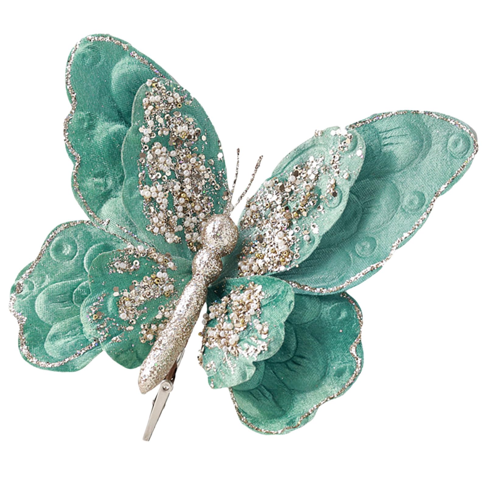Kalttoy Simulated Butterfly with Clip Butterflies Ornament Festives Wedding and Home Decorations Christmas Party Embellishments Butterfly Clip