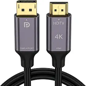 Cabo Adaptador DisplayPort para HDMI, 4K 60Hz, 1,8 Metros, Conectores Banhados a Ouro, Carcaça de Alumínio, MCB-4018