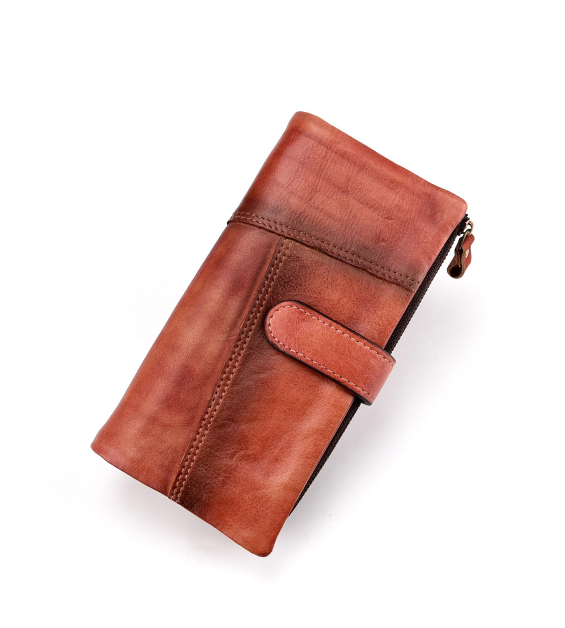 KingTo Genuine Leather RFID Long Wallet for Women, Checkbook Card Holder