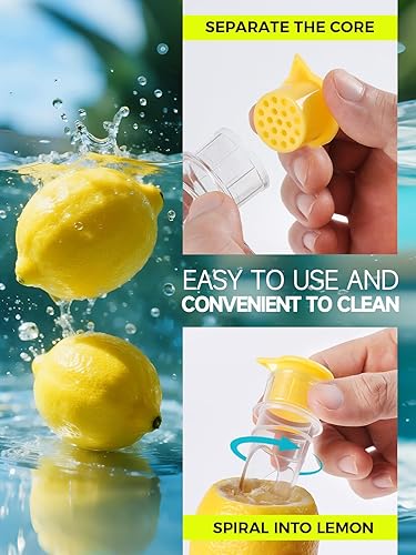 Miniatura 5 de Exprimidor de limón con tapa de rosca, 4 exprimidores manuales con filtro, exprimidor portátil de cítricos para limón, lima, naranja, exprimidor de