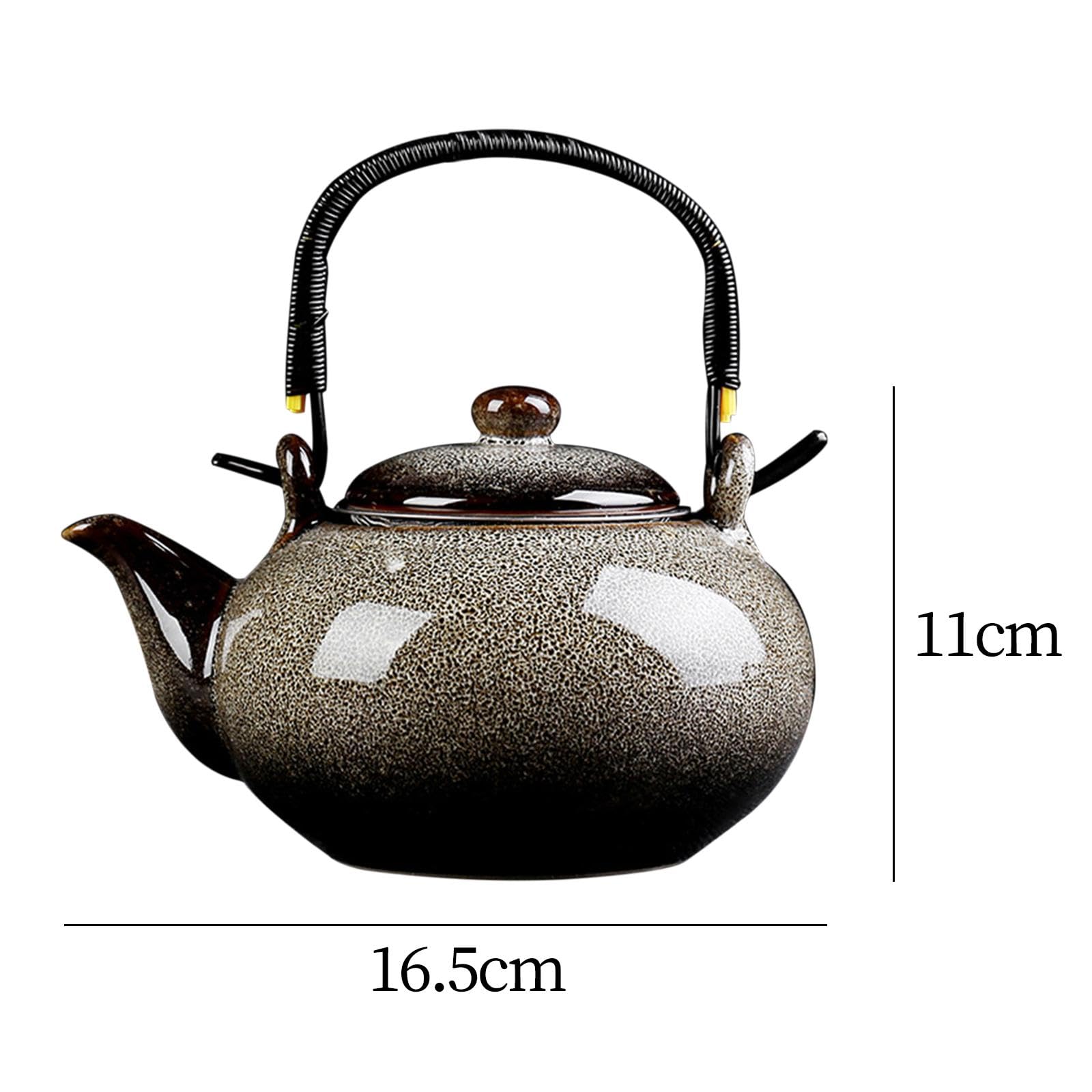 Tetera de Cerámica, Tetera de Cerámica de 750ml con Mango, Tetera para Hervir Agua Caliente para Camping, Hotel, Regalo para Té, Picnic, Gris, Individual