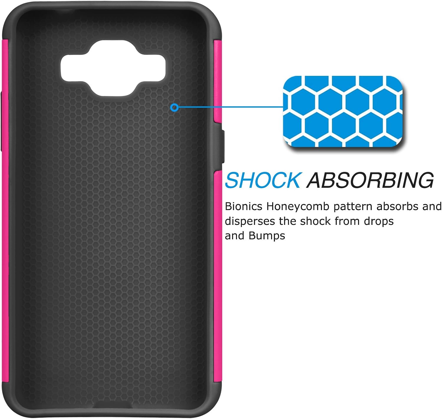 Tekcoo Grand Prim Case/Galaxy Go Prim Case, [Tmajor] Shock Absorbing [Rose] Hybrid Rubber Plastic Defender Rugged Slim Hard Protective Case Cover for Samsung Galaxy Grand Prim/Go Prim