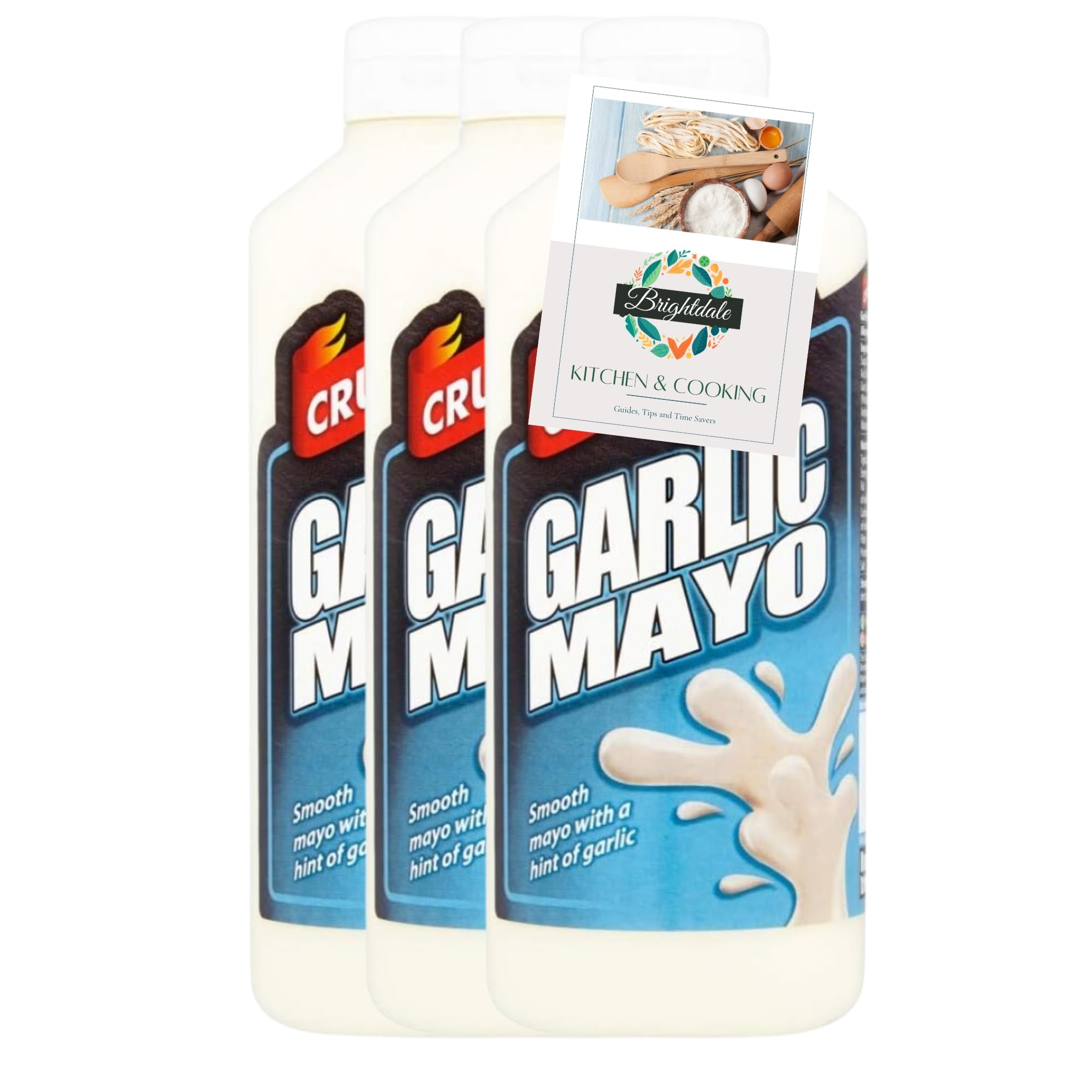 Condiment Bundle With Crucials Garlic Mayo 3 Pack 500ml + Brightdale Kitchen Booklet