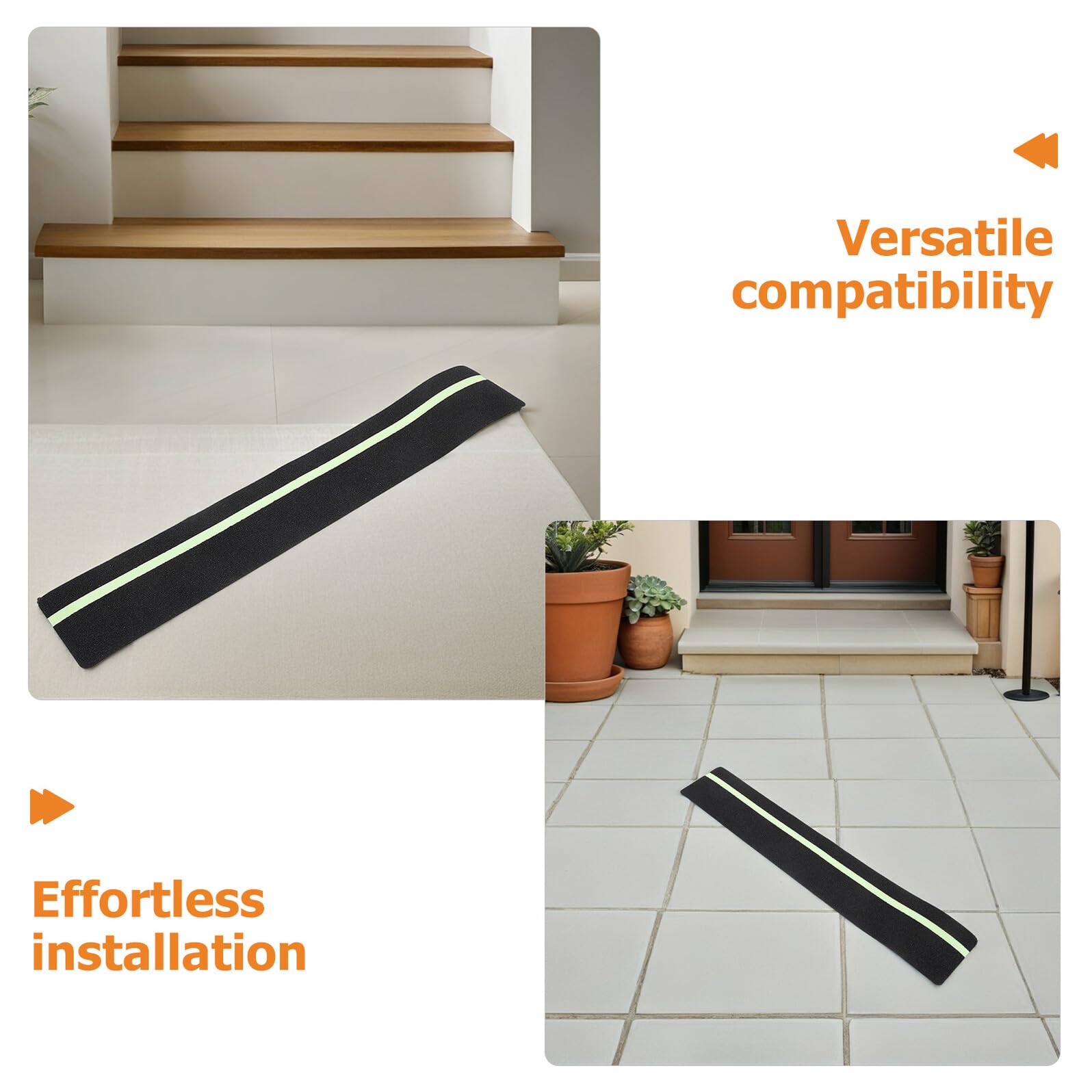 GALPADA Lot de 10 Bandes Adhésives Antidérapantes Mates pour Marches D’Escalier Intérieures et Extérieures Bandes Phosphorescentes 15 X 81 CM Ruban de Sécurité Solide pour Escaliers