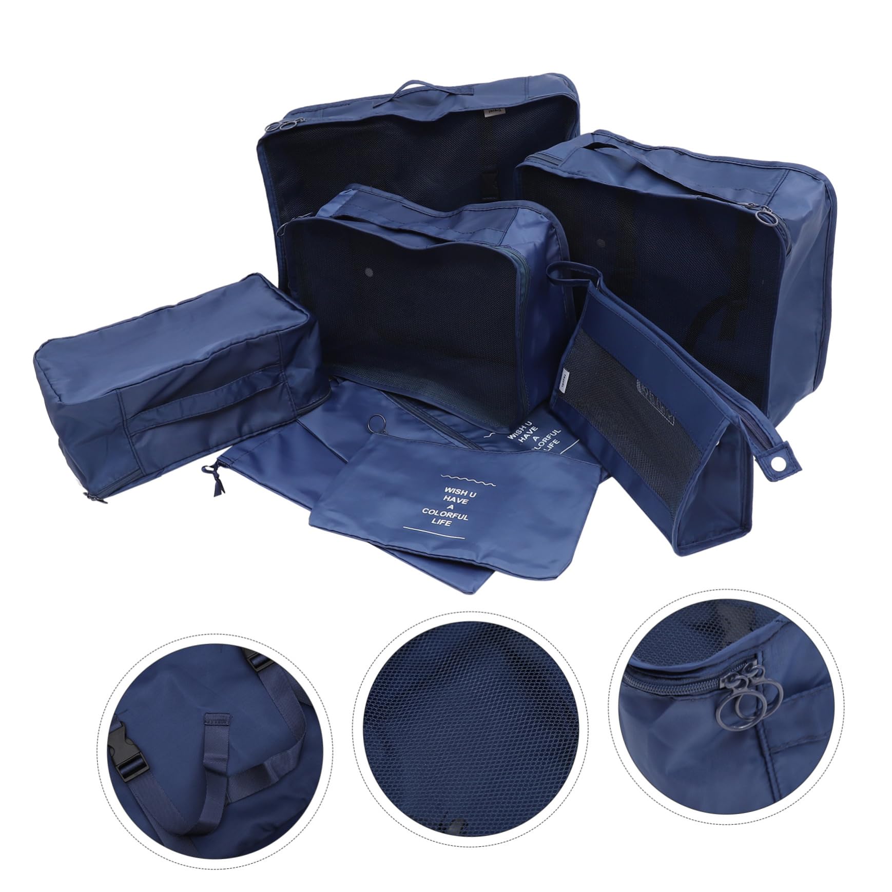 Set Organizer da Viaggio per Bagagli in Poliestere Blu