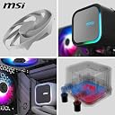 MSI MAG CORELIQUID A13 360 White AIO CPU Liquid Cooler - Full CPU Coverage, Improved Water Channel Design, Minimalism Meets Illumination, CycloBlade 7, Split-Flow Radiator, Rifle Bearing Fans gallery image
