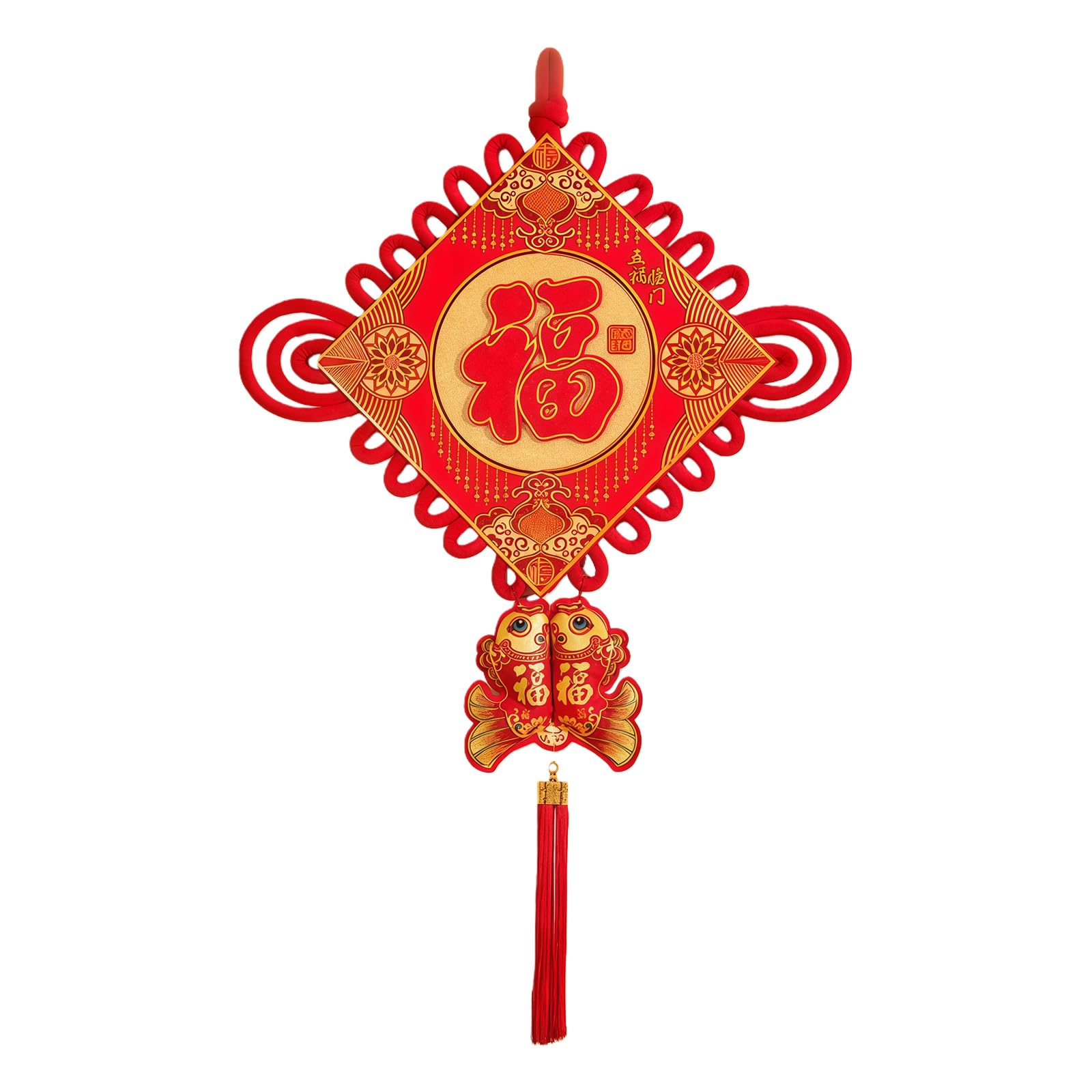 Buxuaaaa Chinese Knot Wall Ornament Velvety Fabric Chinese Knot Festival Hanging Decoration for Wall Window Entryway Enhancement Velvety Pendant