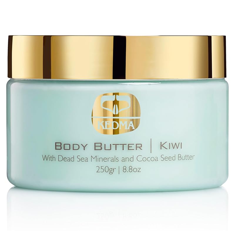 Manteiga corporal KEDMA Kiwi com minerais do Mar Morto, manteiga de cacau, óleo de farelo de arroz e vitamina E, 250 g