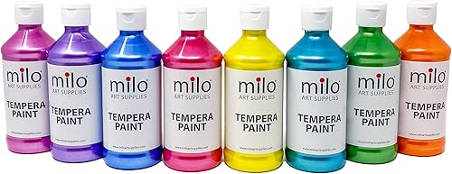 Miniatura 2 de milo Pintura lavable para niños  Témpera nacarada brillante  Juego de 8 colores de botellas de 8 onzas  Fabricado en los Estados Unidos  Pinturas de