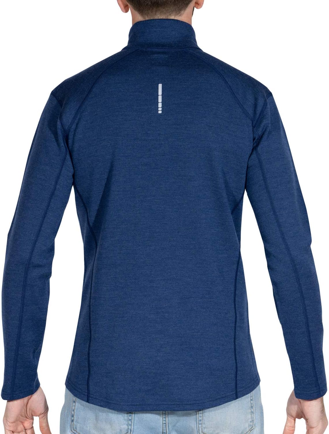 MERIWOOL Mens Base Layer 100% Merino Wool Heavyweight 400g Half Zip Sweater for Men - Image 2