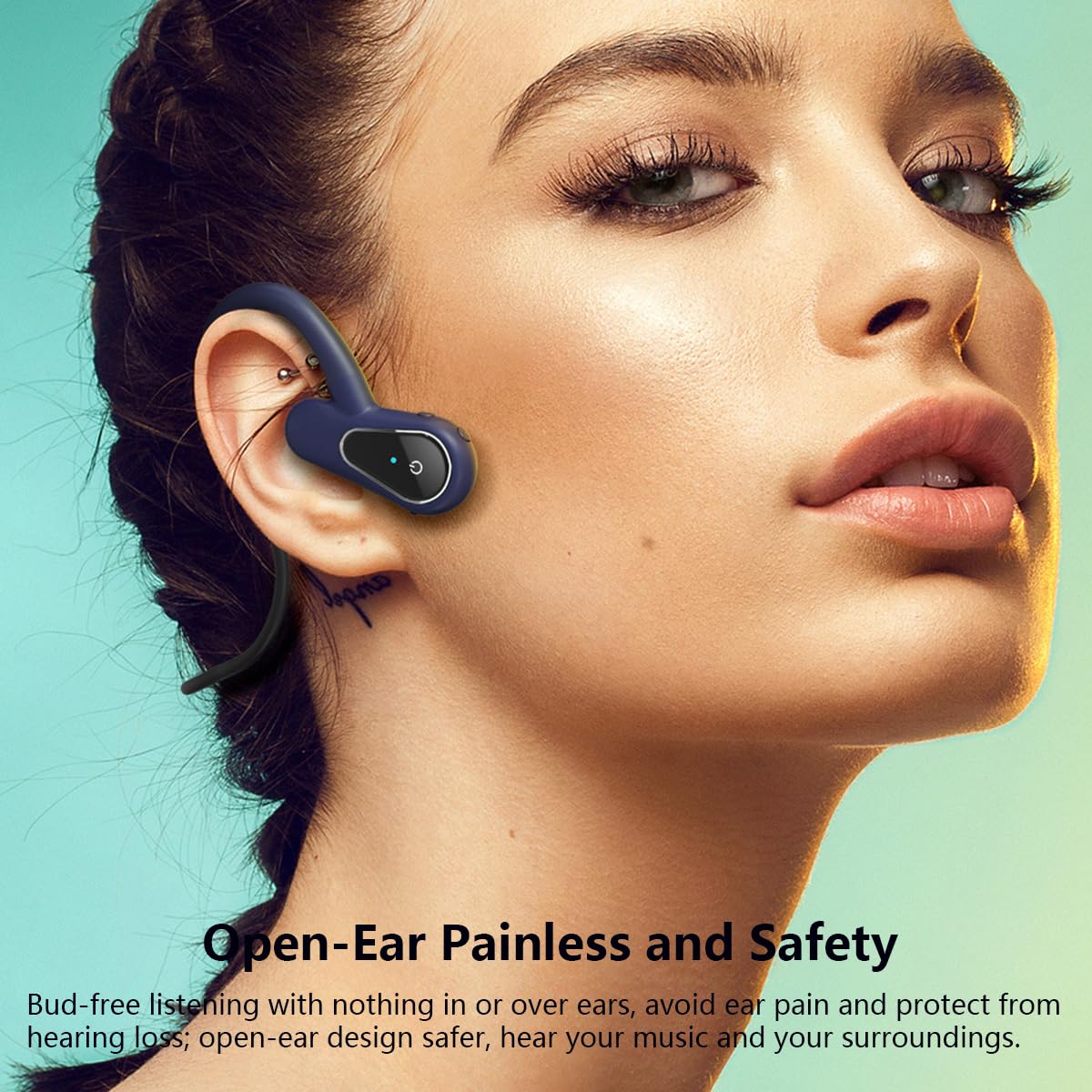 Bezprzewodowe słuchawki Bluetooth, otwarte ucho, sportowe słuchawki IPX5, wodoodporne odtwarzacz MP3, zestaw słuchawkowy stereo z pamięcią 16 GB, lekkie, bezprzewodowe słuchawki do biegania,
