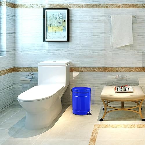 Miniatura 4 de Basura para mascotas de 5 L con tapa, mini cubo de pedal de metal, cubo de basura pequeño para el hogar, automóvil u oficina