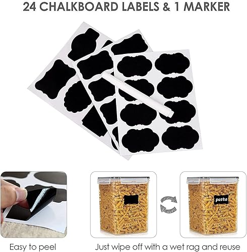 Miniatura 6 de Vtopmart Recipientes de almacenamiento de alimentos de 25 l  845 onzas 4 recipientes de plástico herméticos sin BPA para harina azúcar suministros