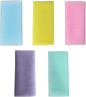 CAVLA 5 Pcs Shower Towel, Japanese Nylon Exfoliating Bath Towel, Beauty Skin Bath Wash Cloth, Korean Back Wash Bath Towel Skin Beauty Bath Towel Exfoliating Cloth Nylon Bath Towel for Men and Women