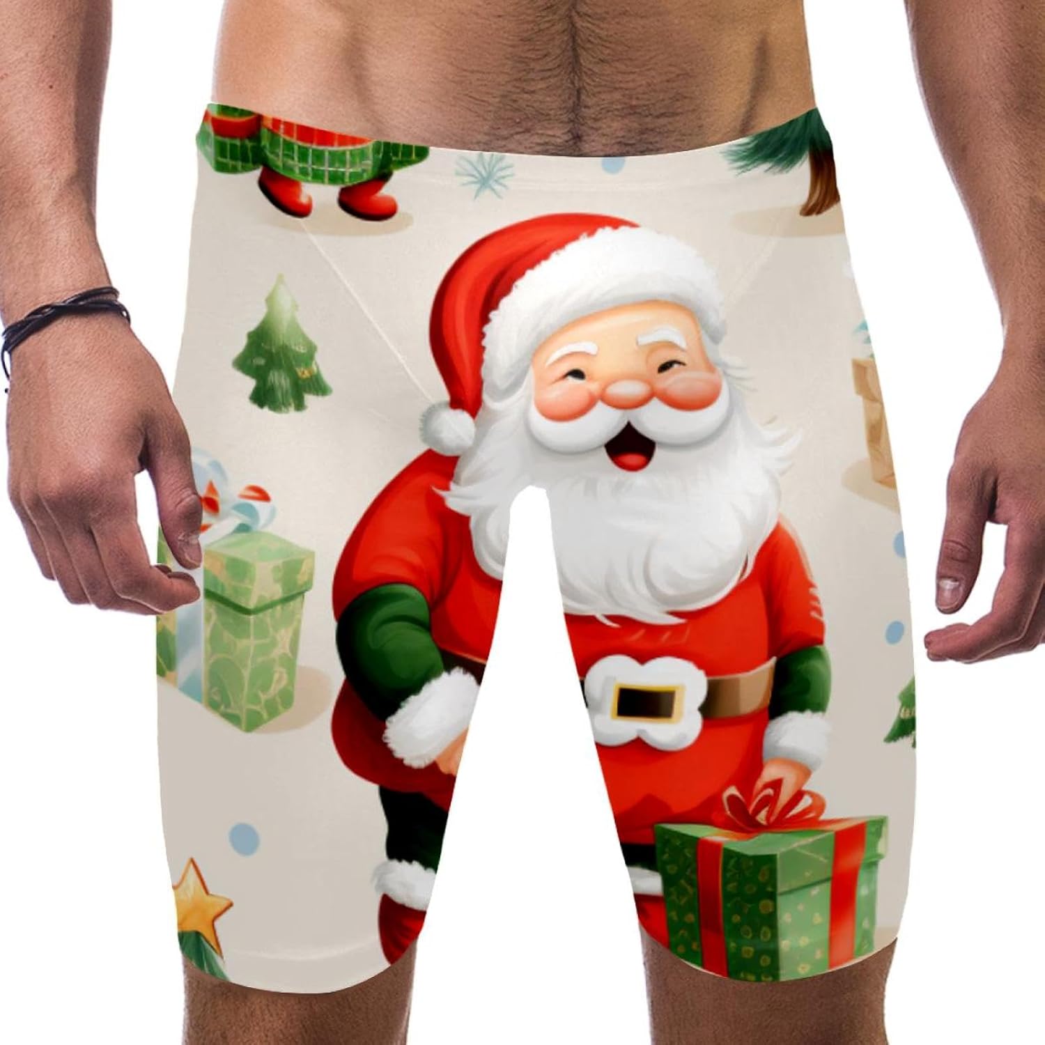 Christmas Elements Jammers for Men, Size S to 3XL Swim Jammer Swimsuit for Practice and Competition Swimming