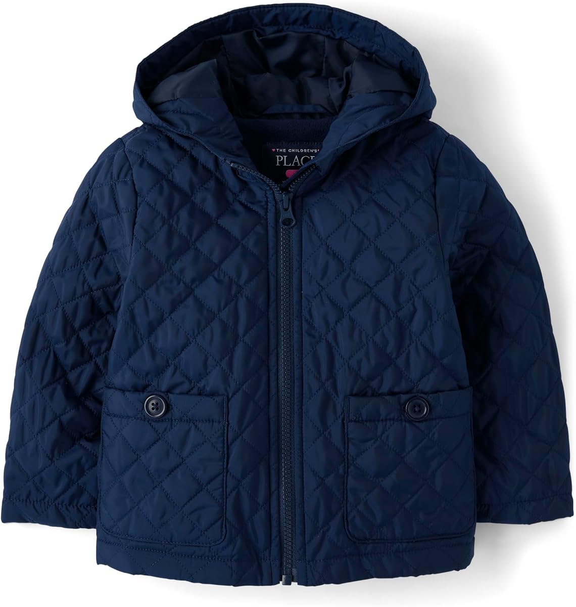 Baby Girls' And Toddler Zip Up Quilted Hooded Jacket