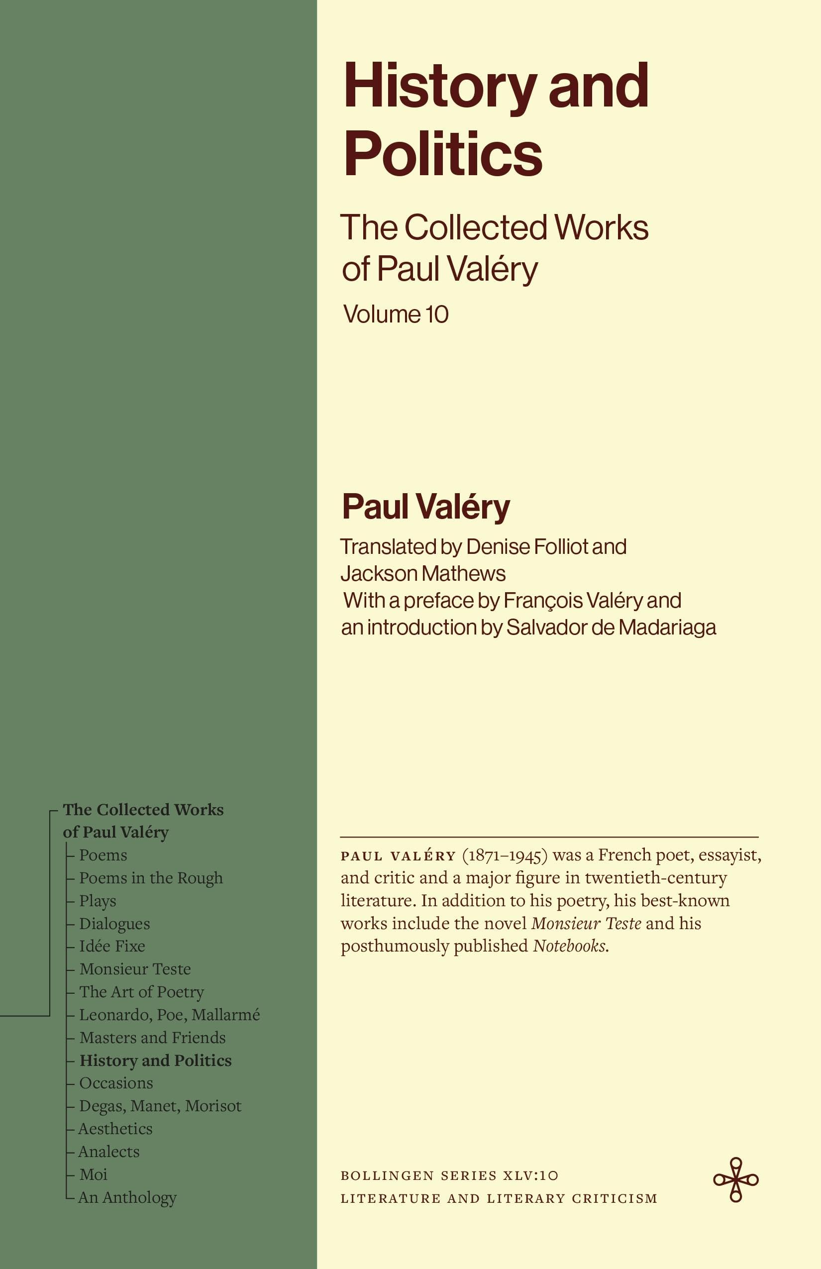 History and Politics: The Collected Works of Paul Valéry, Volume 10 (Bollingen Recollections)