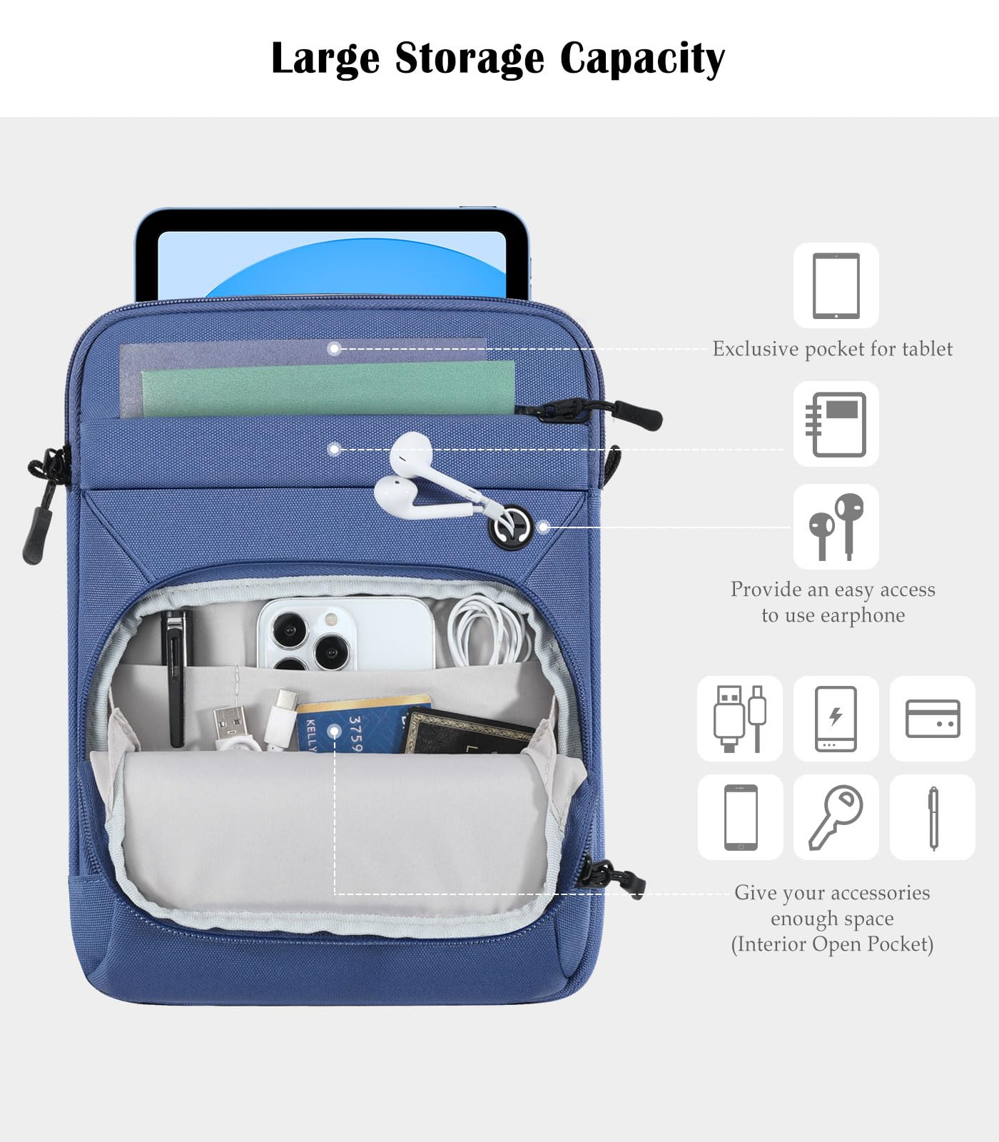 Housse De Protection étanche Pour Tablette IPad Pro/Air 11 - Organisateur De Voyage Avec Poches, 30x23x2,5 Cm, Essentiels Homme