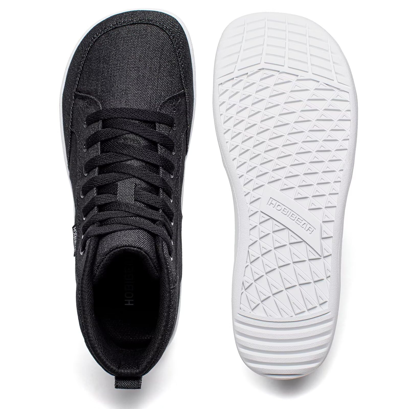 HOBIBEAR Chaussures pieds nus unisexes | Bout large | Baskets hautes en toile | Chaussures de trail confortables