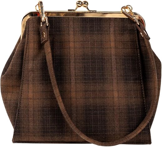 Theater Kisslock Clutch Bag for Women with Adjustable & Detachable Straps | Vintage-Inspired Structured Sling Bag for Day...