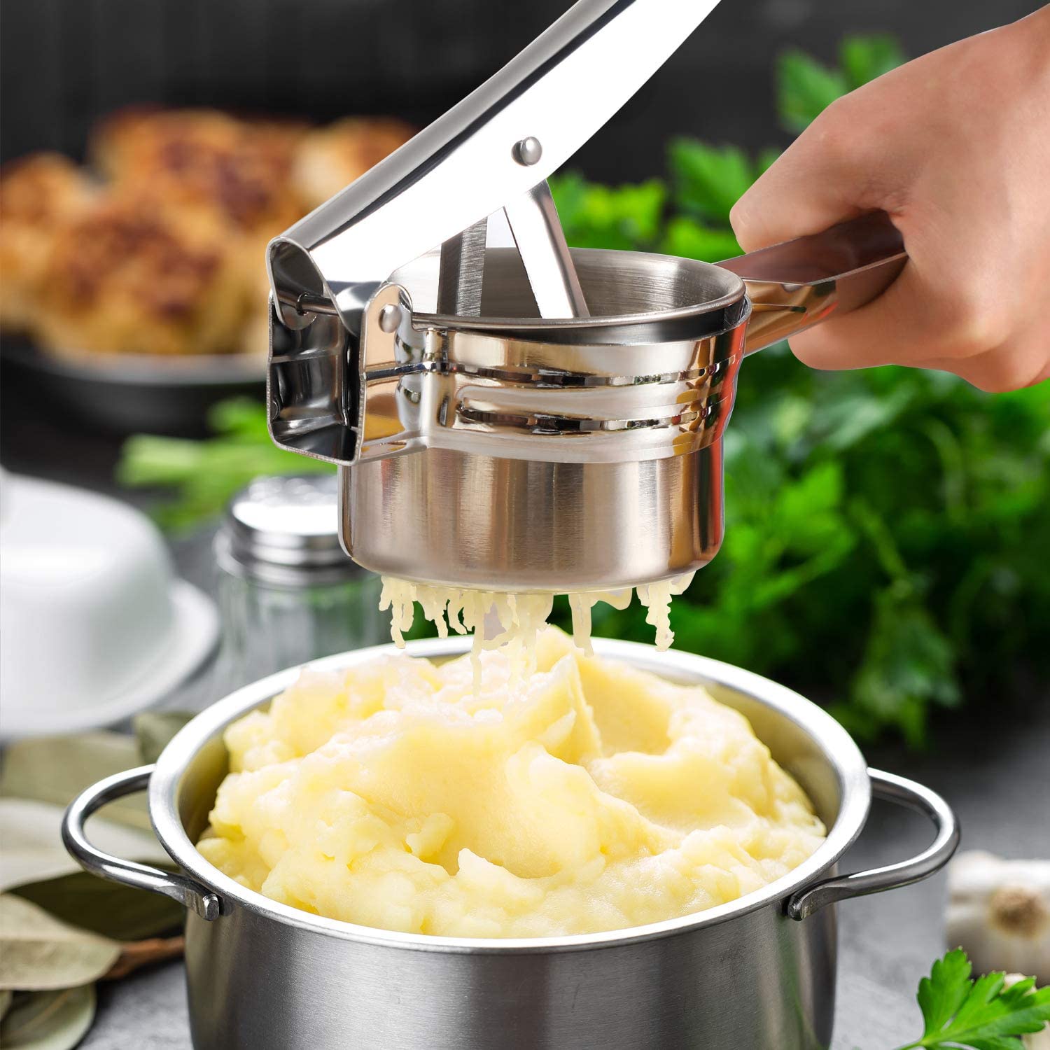 What Is Ricer Fruit Press Potato Ricer And Masher Stainless Steel, Large 15 Oz Heavy ...