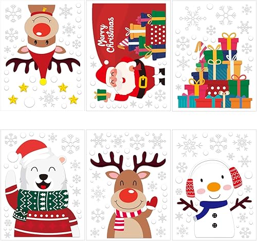 Miniatura 2 de CCINEE 352 calcomanías de Navidad para ventana, copos de nieve, Papá Noel, reno, muñeco de nieve, calcomanías de Navidad para decoración de fiestas