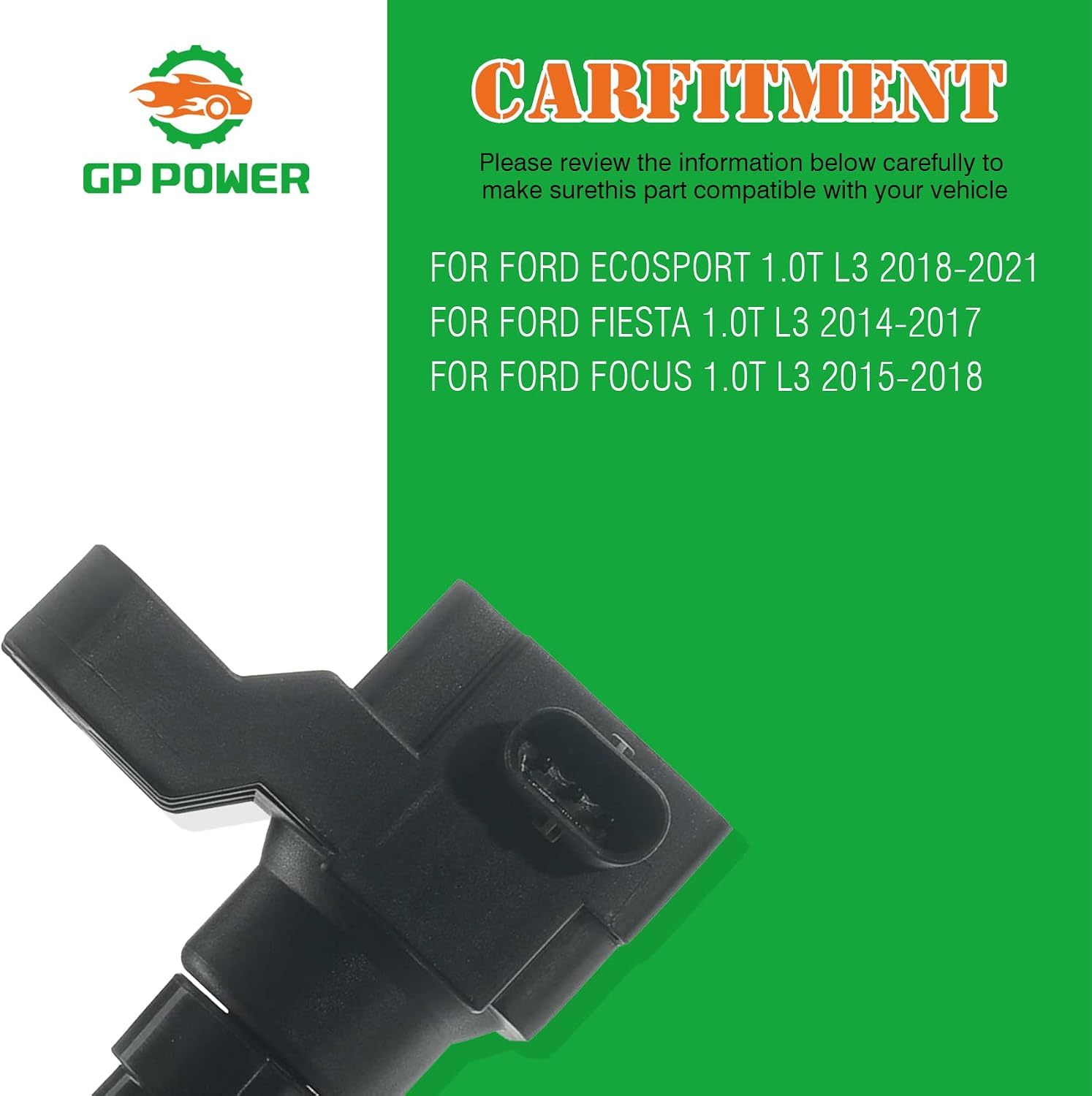 IGNITION COIL DG-556 DG556 UF-736 UF736 CM5G-12A366-CB CM5G12A366CB SET OF 3 COMPATIBLE WITH FORD ECOSPORT FIESTA FOCUS 1.0T L3