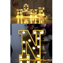 Exploded Gone Decorative Led Illuminated 3D Letter N Oversized Organization Birthday Celebration (N)