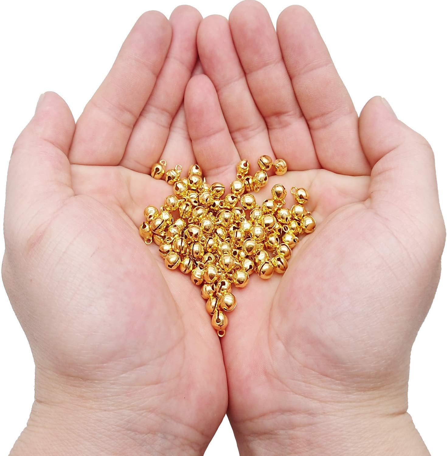 1/4-Inch Jingle Bell/Small Bell/Mini Bell DIY Bracelet Anklets Necklace Knitting/Jewelry Making, 100pcs, Golden