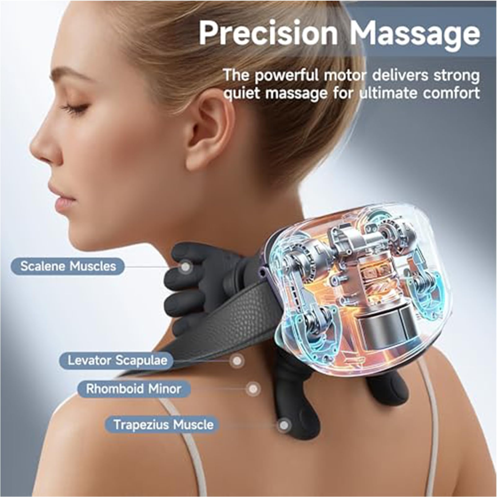 Masajeador Cervical Y Espalda 4D, Recargable Masajeador Cuello Eléctrico, Masajeadors De Hombros Calentado Con Diseño Biónico Con 2 Niveles De Temperatura, Para Alivia Dolores Y Fatiga(02) — view 5