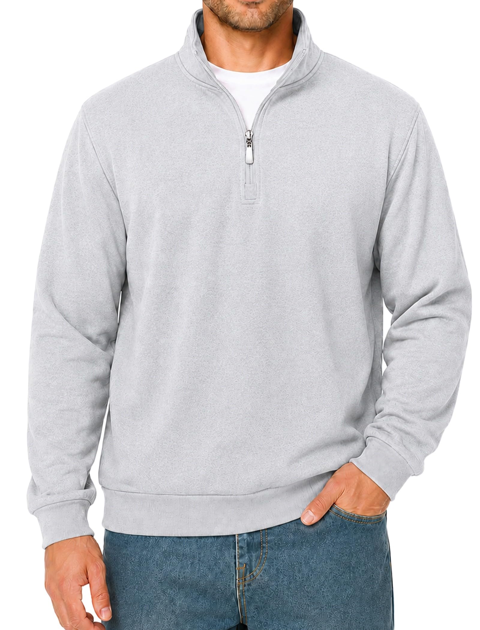 Asrlivp Men's Quarter Zip Pullover Fleece Mock Neck Sweatshirt | Lightweight Fleece, 1/4…