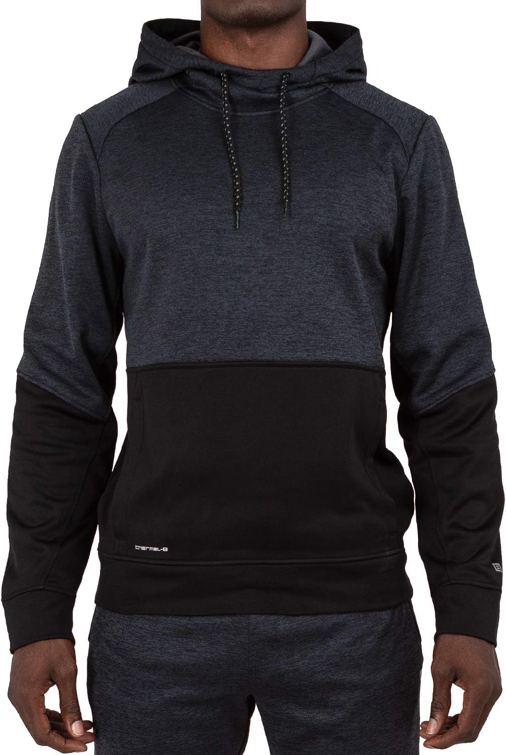 Layer 8 Men's Performance Sport Tech Fleece Athletic Hoodie (Small, Rich Black Heather)