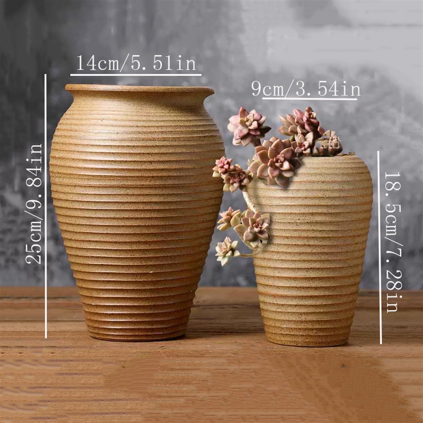 Doniczki Doniczka ceramiczna Duży dwuczęściowy zestaw zabytkowych wysokich ceramicznych słoików do doniczek do domu/biura/ogrodu