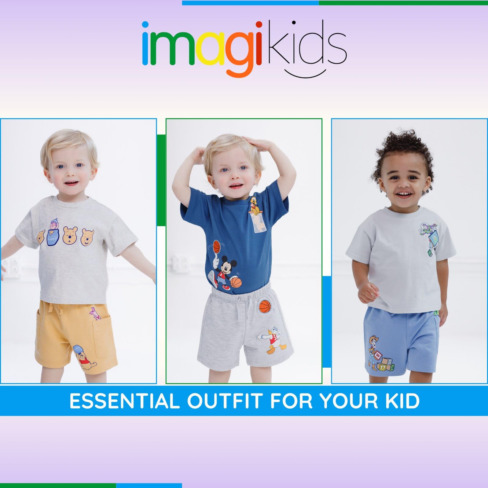 Disney T-Shirt- und Shorts-Outfit-Set für Neugeborene bis Kleinkinder (0–3 Monate – 5)